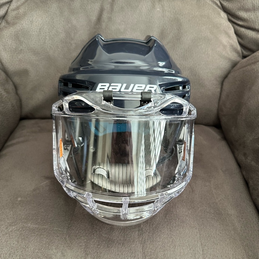 Youth Bauer hockey helmet with shield! Like new!